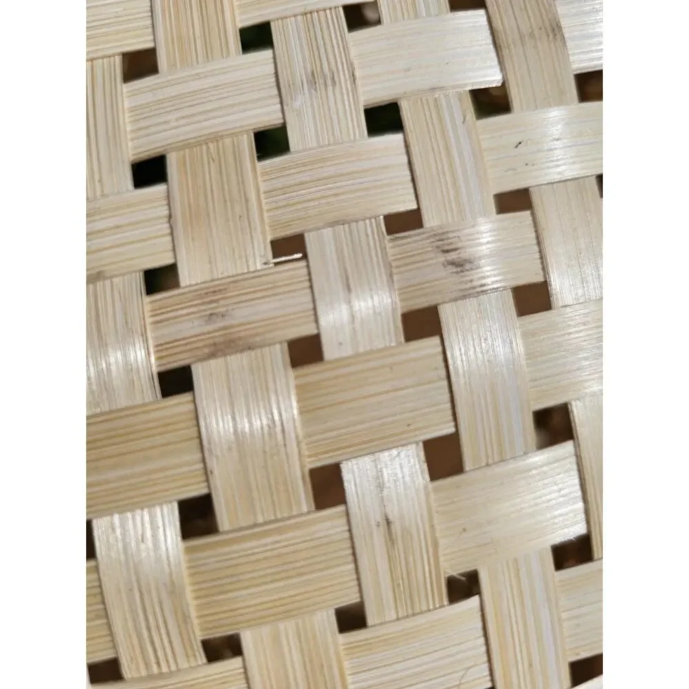 Vintage Woven Bamboo Basket with Handles
